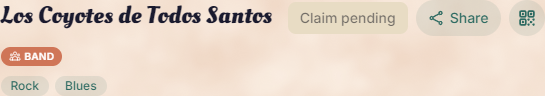 Claim pending state shown on the artist profile